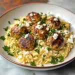 Greek Chicken Meatballs With Lemon Orzo Recipe