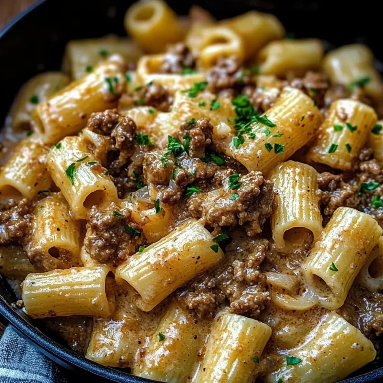 Creamy Garlic Beef Pasta